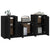 3 Piece TV Cabinet Set Black Engineered Wood