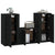 3 Piece TV Cabinet Set Black Engineered Wood