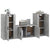 3 Piece TV Cabinet Set Concrete Grey Engineered Wood