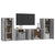 4 Piece TV Cabinet Set Concrete Grey Engineered Wood