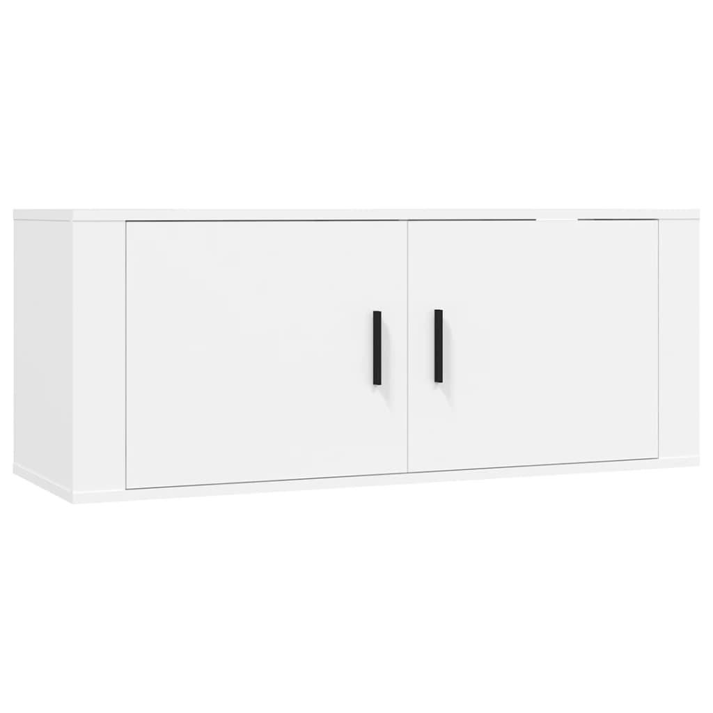 5 Piece TV Cabinet Set White Engineered Wood