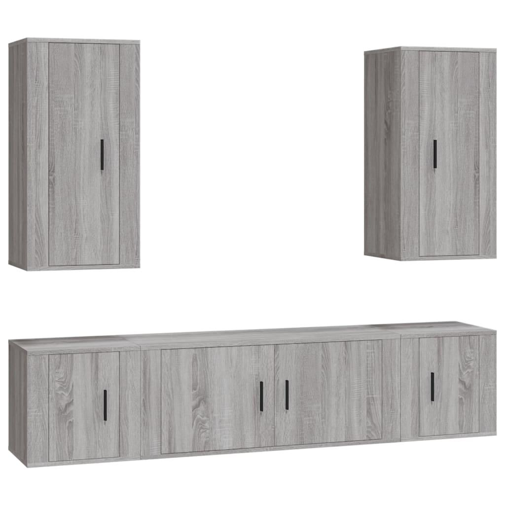 5 Piece TV Cabinet Set Grey Sonoma Engineered Wood