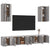 6 Piece TV Cabinet Set Grey Sonoma Engineered Wood