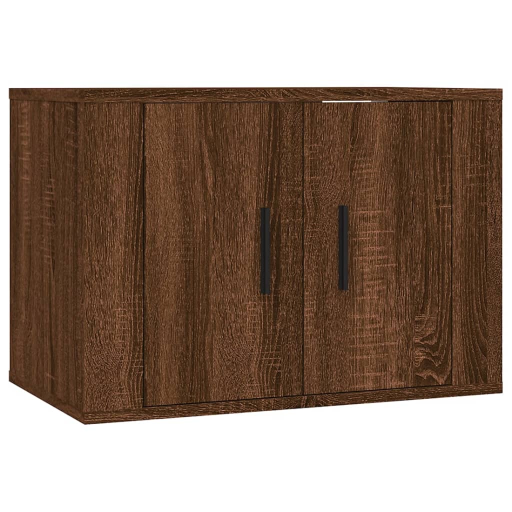 2 Piece TV Cabinet Set Brown Oak Engineered Wood