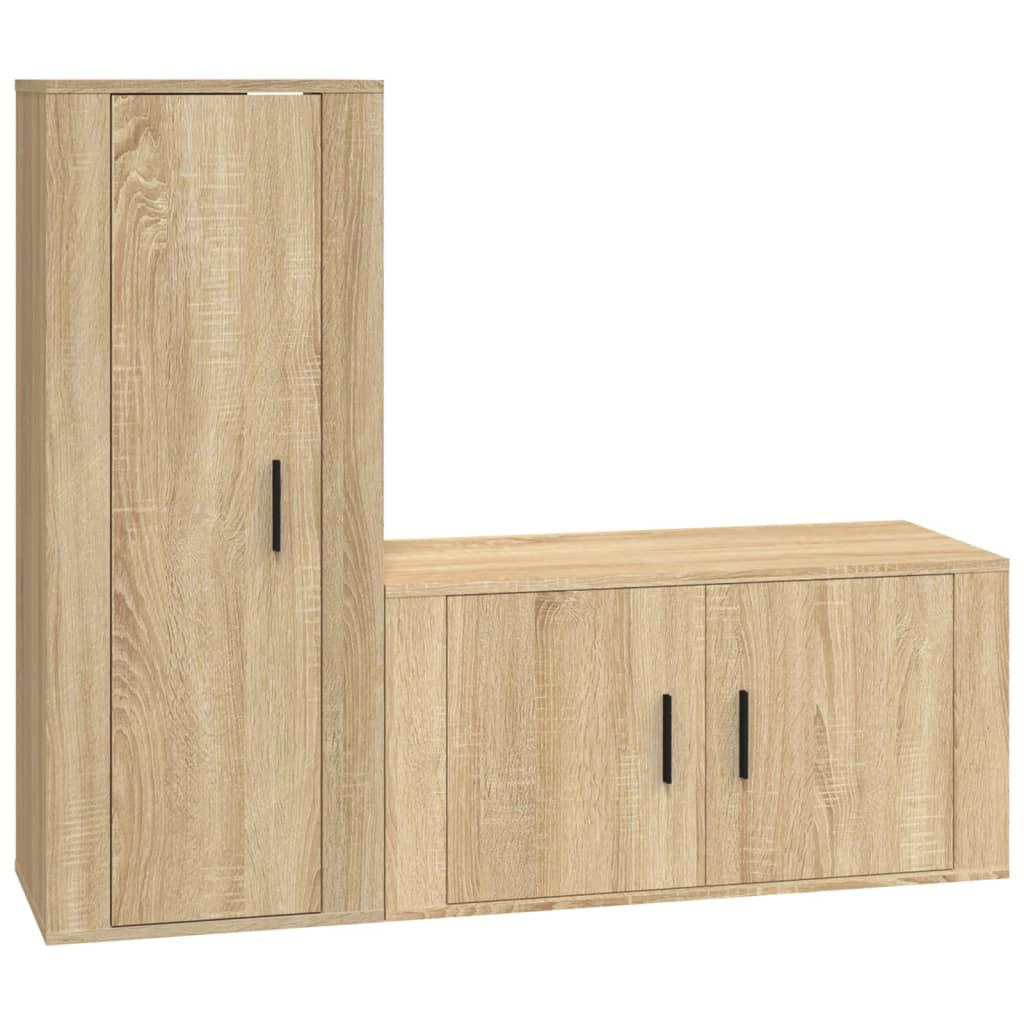 2 Piece TV Cabinet Set Sonoma Oak Engineered Wood