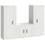 3 Piece TV Cabinet Set White Engineered Wood