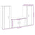 3 Piece TV Cabinet Set White Engineered Wood