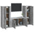 3 Piece TV Cabinet Set Concrete Grey Engineered Wood