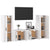 4 Piece TV Cabinet Set High Gloss White Engineered Wood