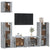 5 Piece TV Cabinet Set Concrete Grey Engineered Wood