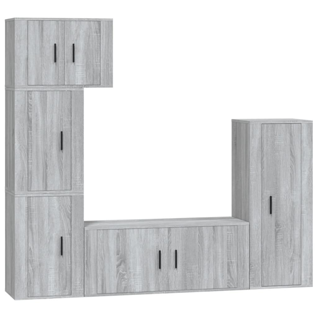 5 Piece TV Cabinet Set Grey Sonoma Engineered Wood