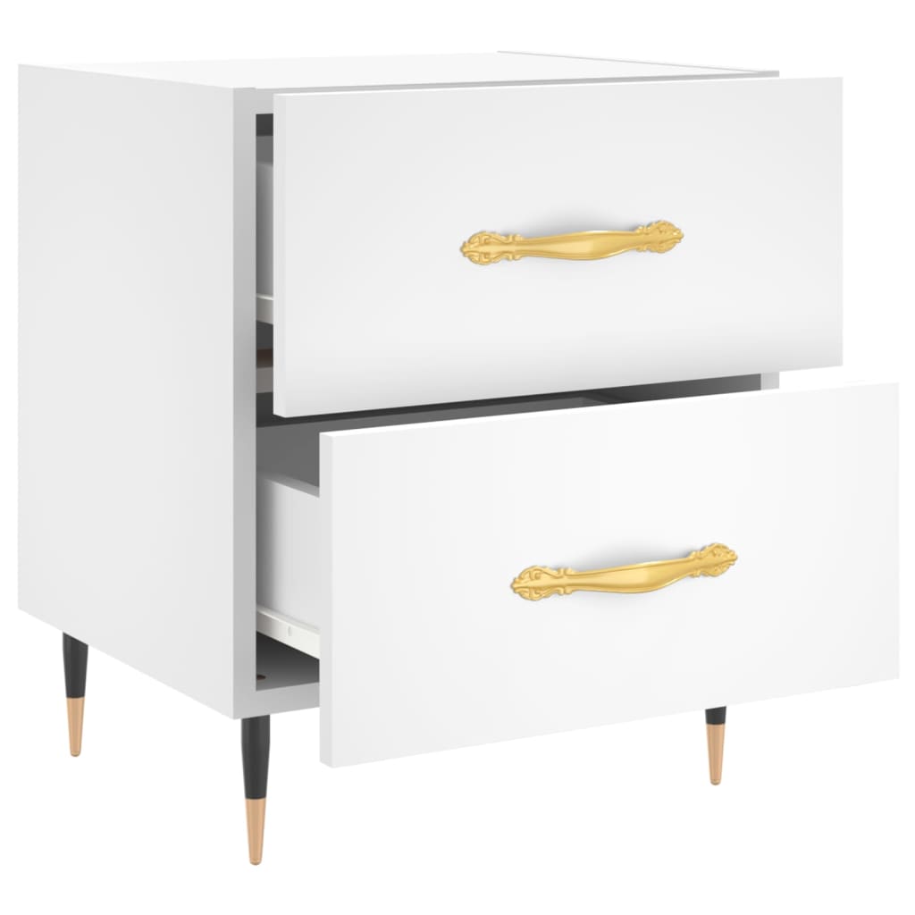 Bedside Cabinet White 40x35x47.5 cm Engineered Wood