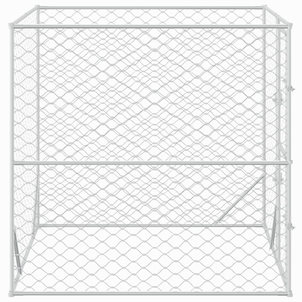 Outdoor Dog Kennel Silver 2x2x2 m Galvanised Steel