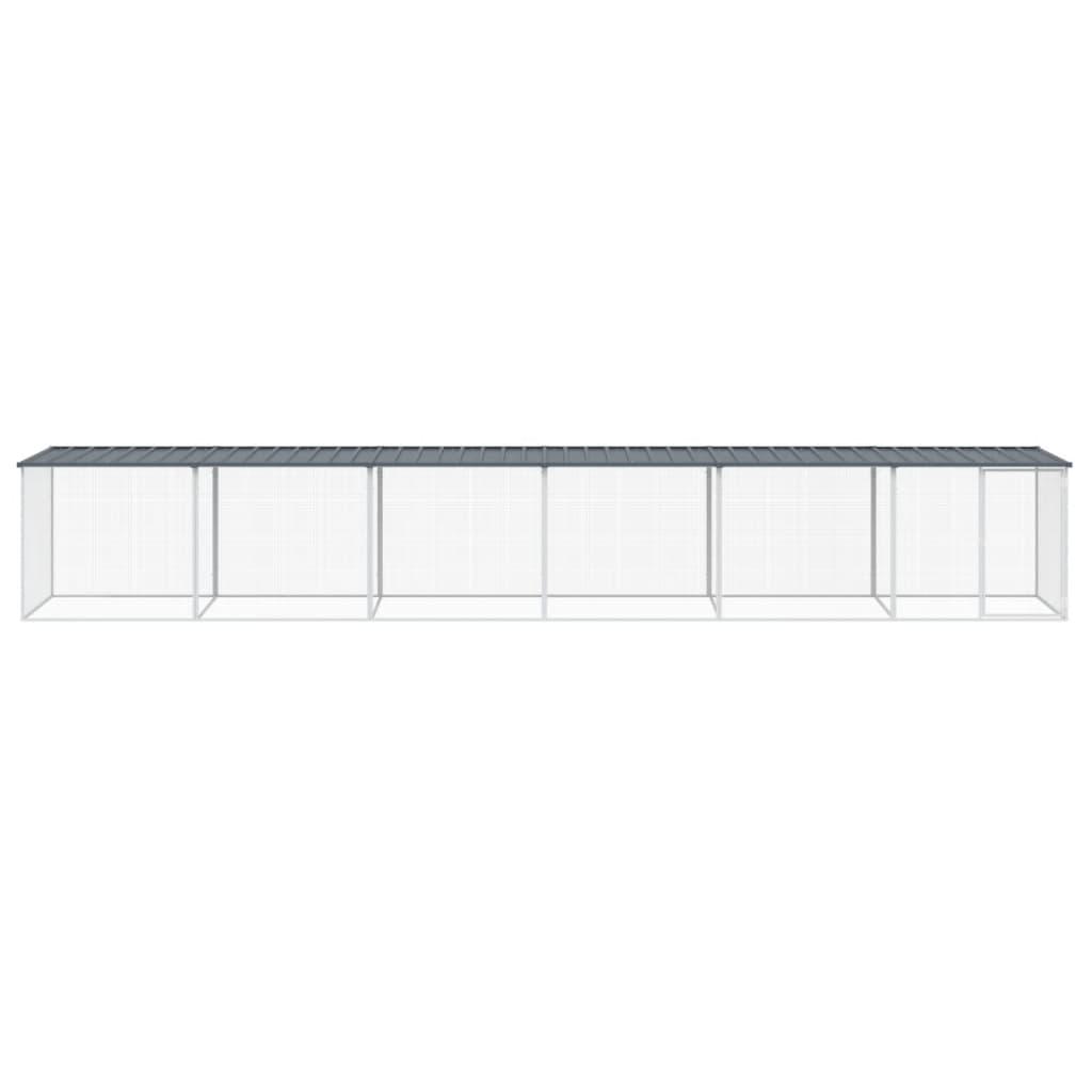 Chicken Cage with Roof Anthracite 603x98x90 cm Galvanised Steel