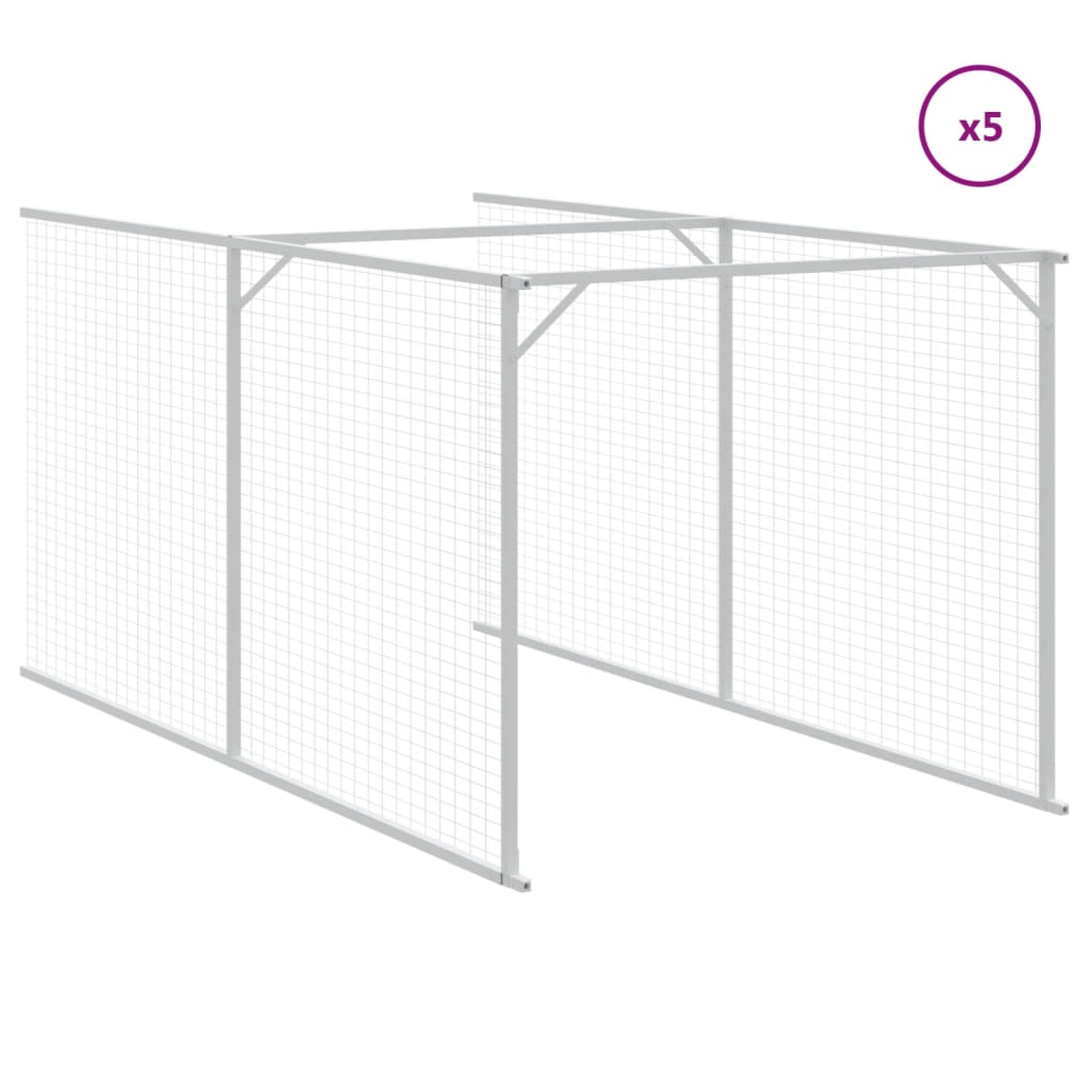 Dog House with Roof Light Grey 117x1221x123 cm Galvanised Steel