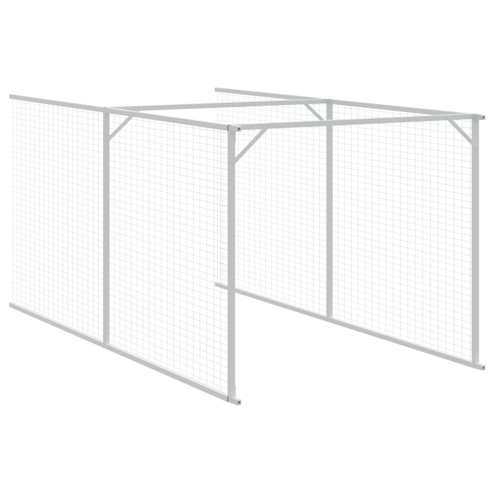 Dog House with Roof Light Grey 117x1221x123 cm Galvanised Steel