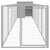 Dog House with Run Light Grey 110x609x110 cm Galvanised Steel
