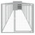 Dog House with Run Light Grey 110x813x110 cm Galvanised Steel