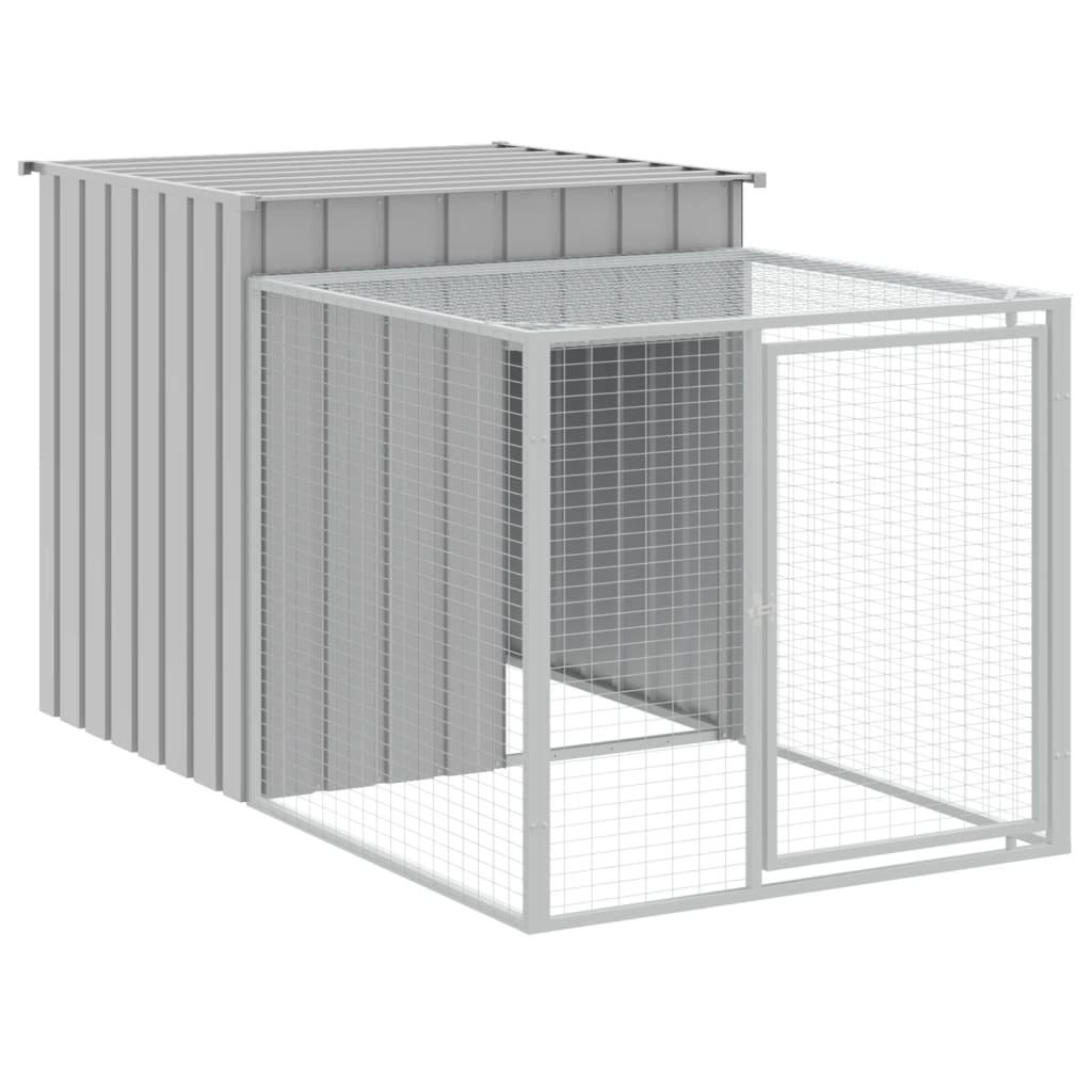 Chicken Cage with Run Light Grey 110x813x110 cm Galvanised Steel