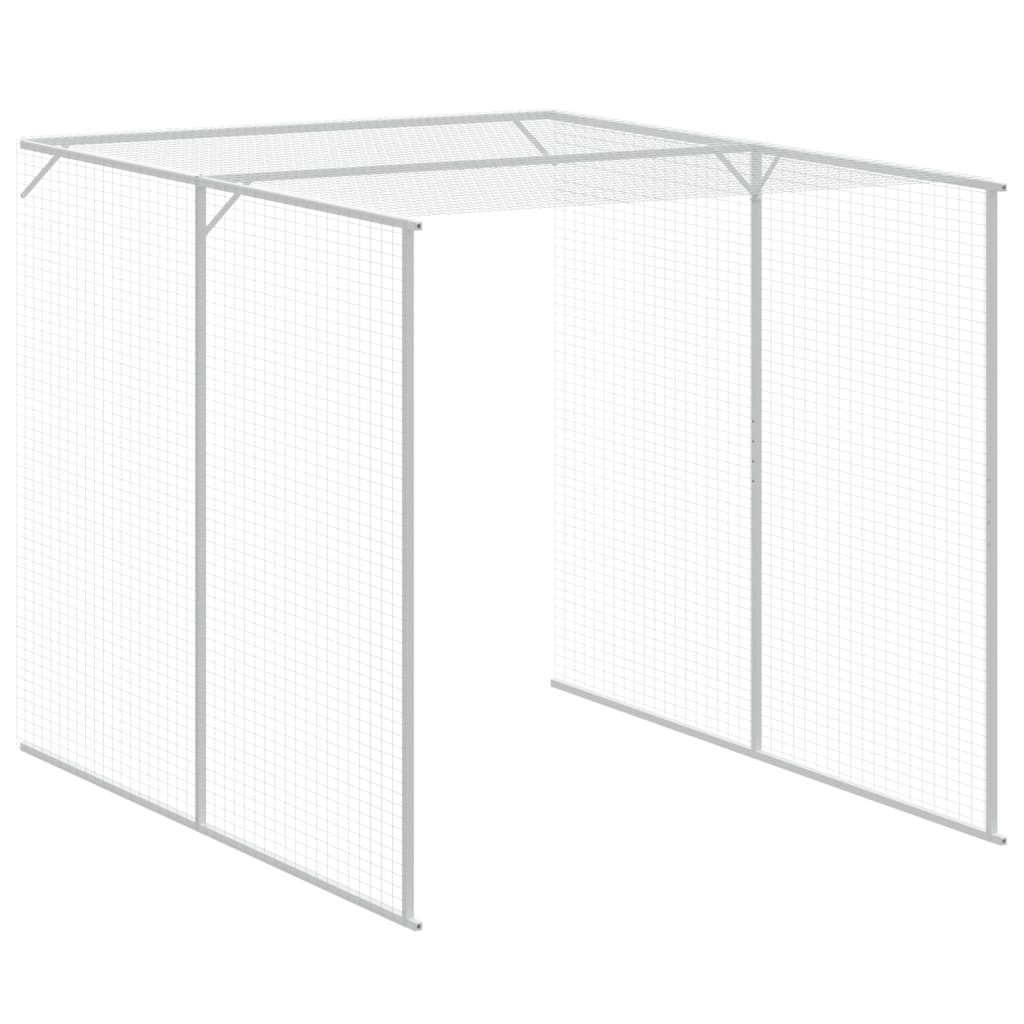 Chicken Cage with Run Anthracite 165x659x181 cm Galvanised Steel