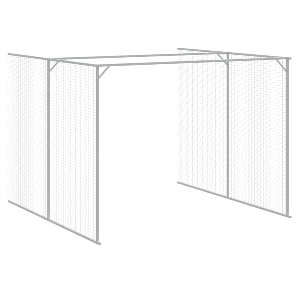 Dog House with Run Anthracite 214x661x181 cm Galvanised Steel