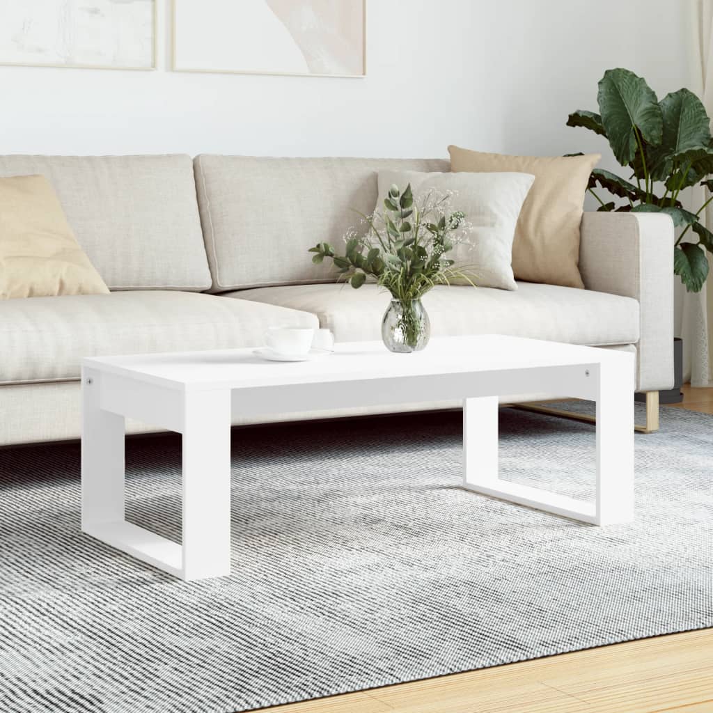 Coffee Table White 102x50x35 cm Engineered Wood