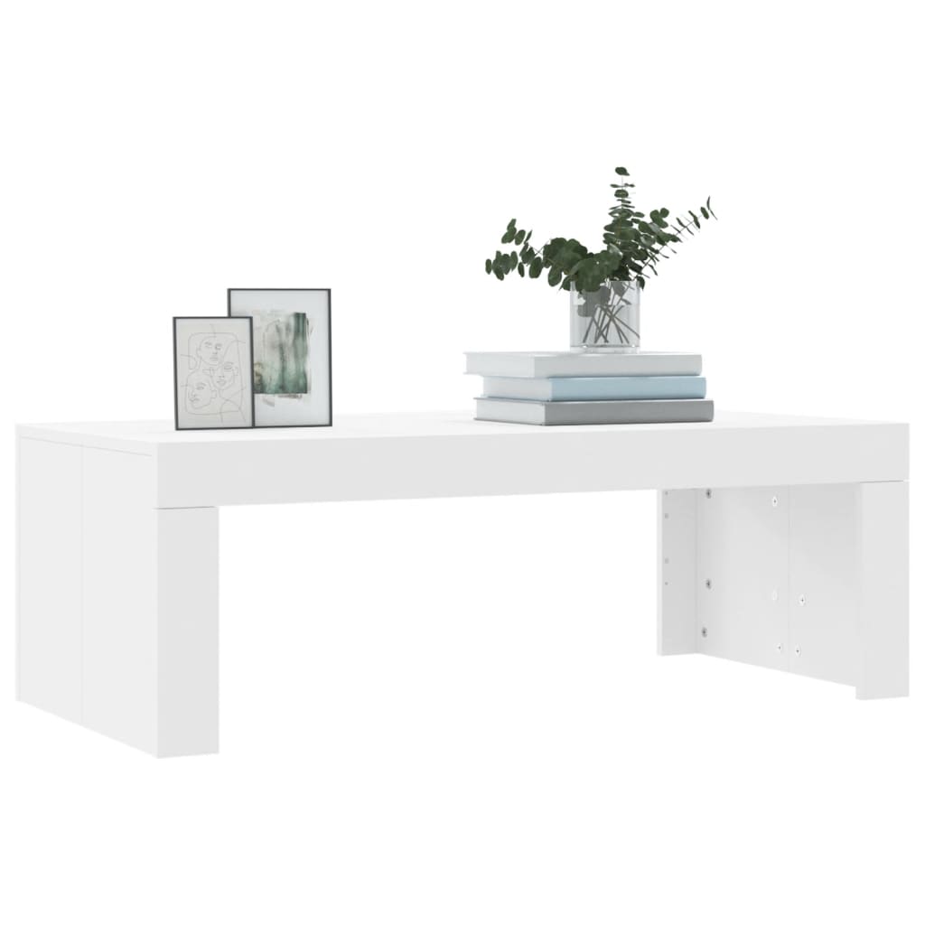 Coffee Table White 102x50x36 cm Engineered Wood