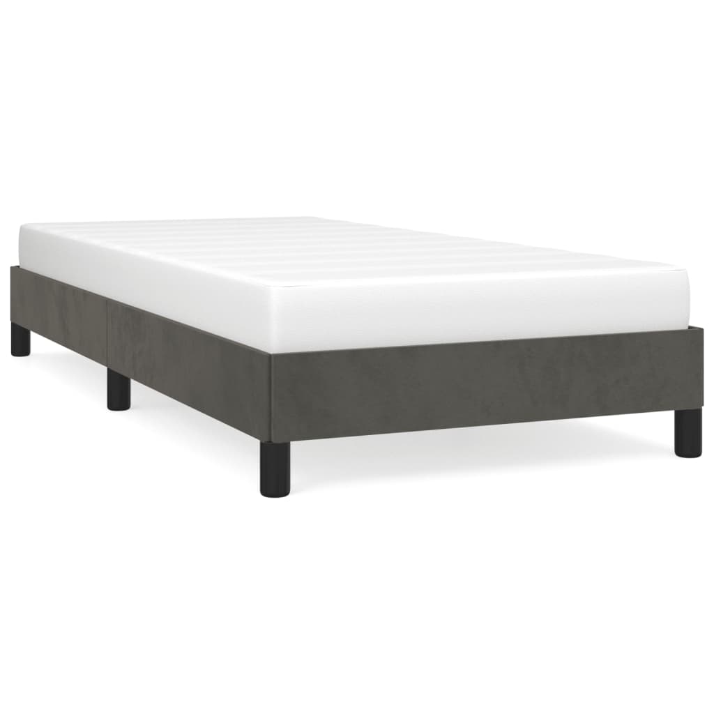 Bed Frame without Mattress Dark Grey King Single Velvet