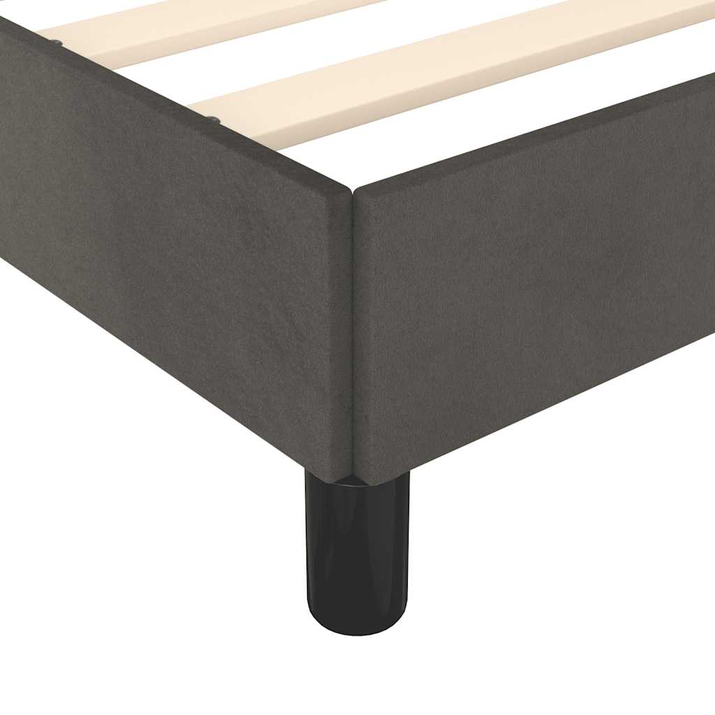Bed Frame without Mattress Dark Grey King Single Velvet