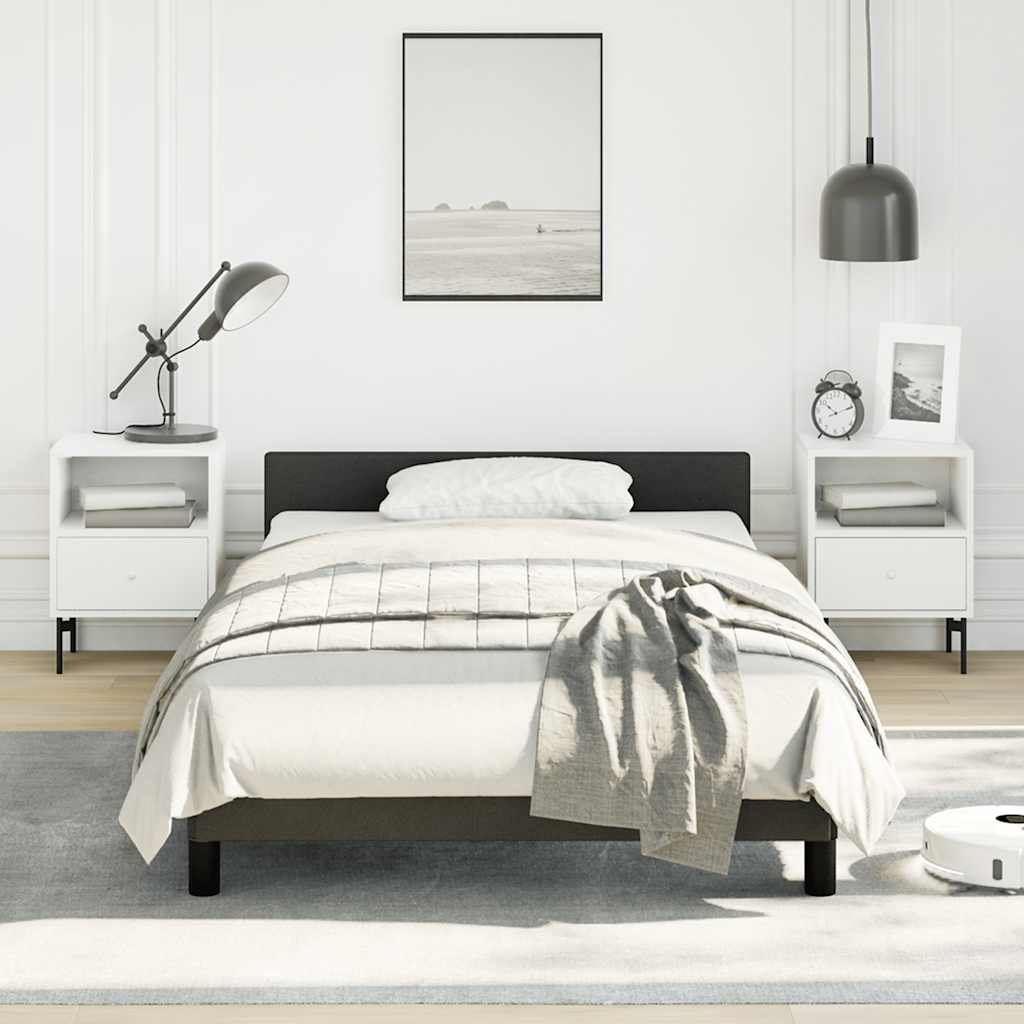 Bed Frame without Mattress Black King Single Size Faux Leather