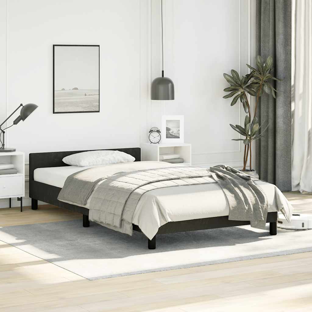 Bed Frame without Mattress Black King Single Size Velvet