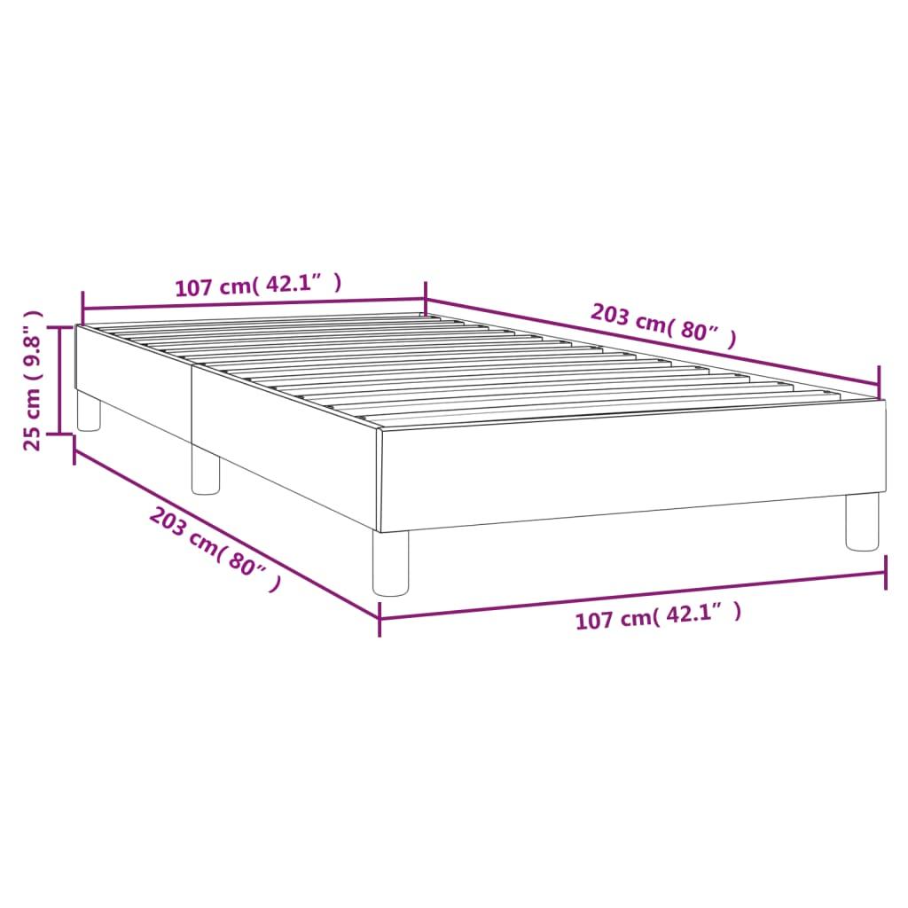 Box Spring Bed without Mattress Dark Grey King Single Size Velvet