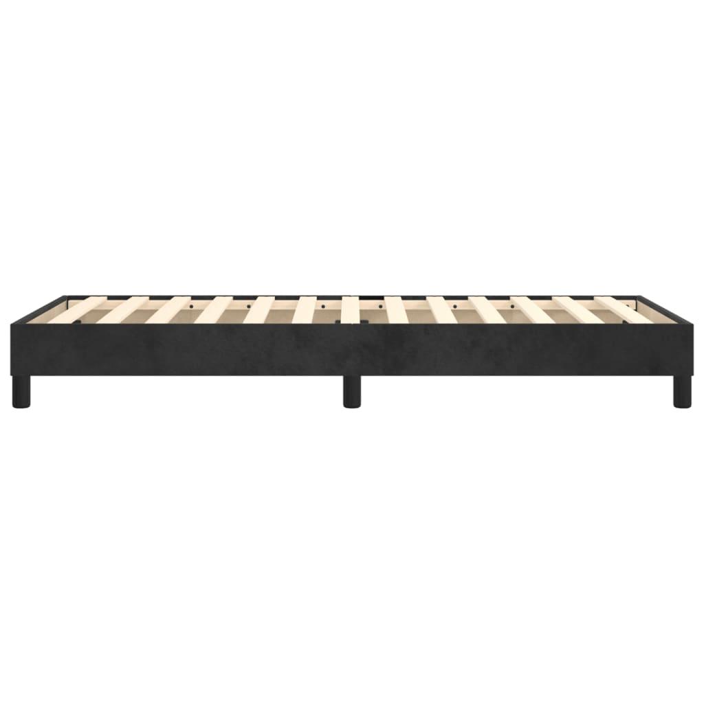 Box Spring Bed without Mattress Black King Single Size Velvet