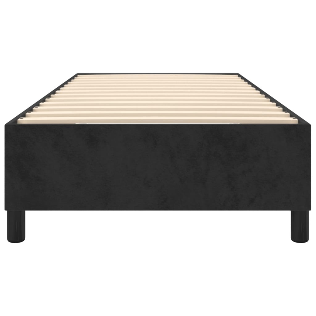 Box Spring Bed without Mattress Black King Single Size Velvet