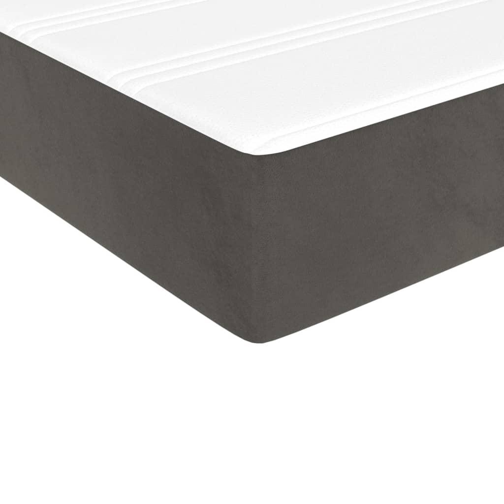 Box Spring Bed with Mattress Dark Grey 100x200 cm Velvet