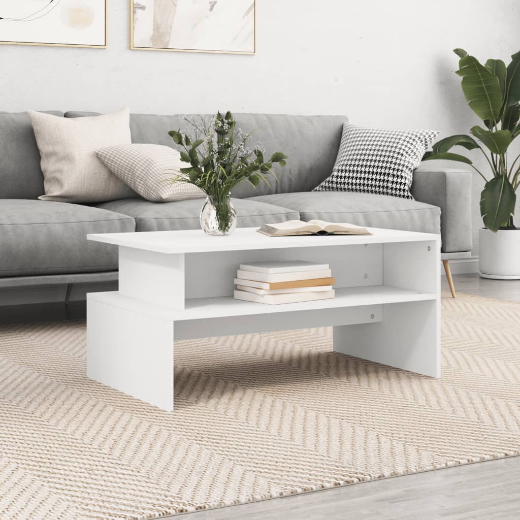 Coffee Table White 90x55x42.5 cm Engineered Wood