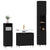 3 Piece Bathroom Furniture Set Black Engineered Wood