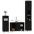 3 Piece Bathroom Furniture Set Black Engineered Wood