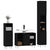 3 Piece Bathroom Furniture Set Black Engineered Wood