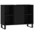 3 Piece Bathroom Furniture Set Black Engineered Wood