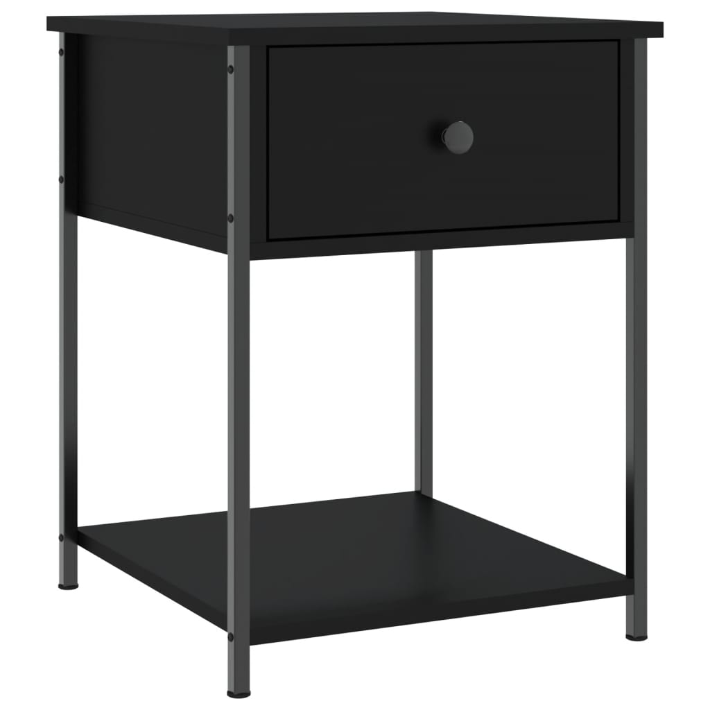 Bedside Table Black 44x45x58 cm Engineered Wood