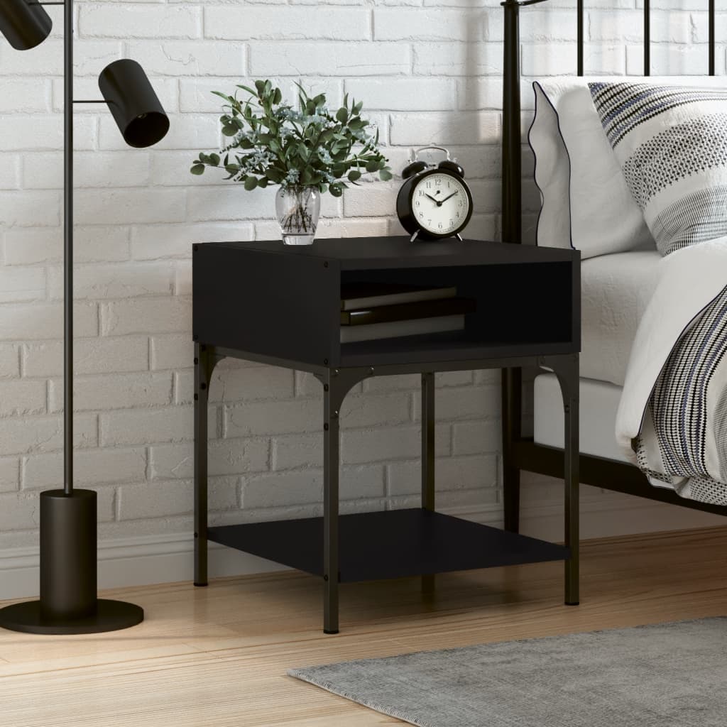 Bedside Table Black 40x41x50 cm Engineered Wood