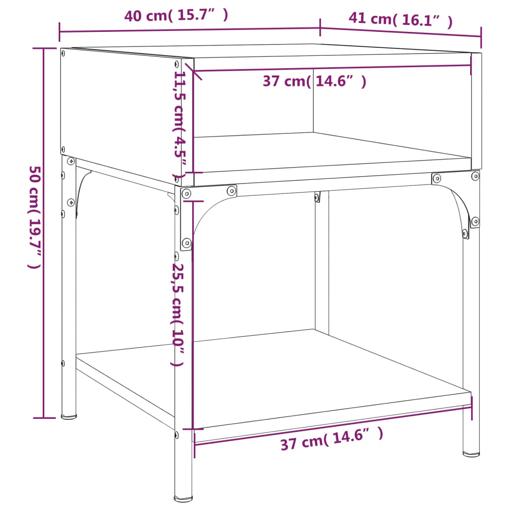 Bedside Tables 2 pcs Black 40x41x50 cm Engineered Wood