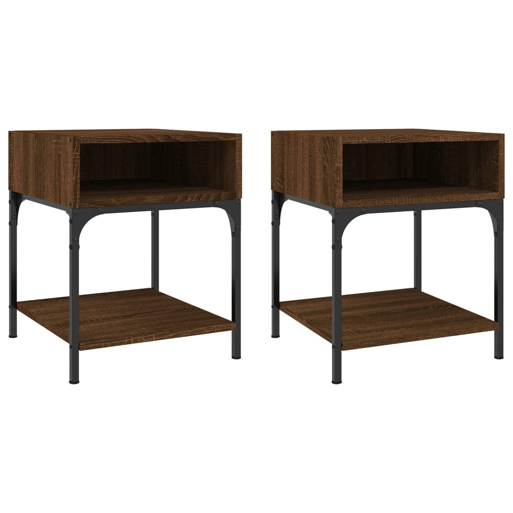 Bedside Tables 2 pcs Brown Oak 40x41x50 cm Engineered Wood