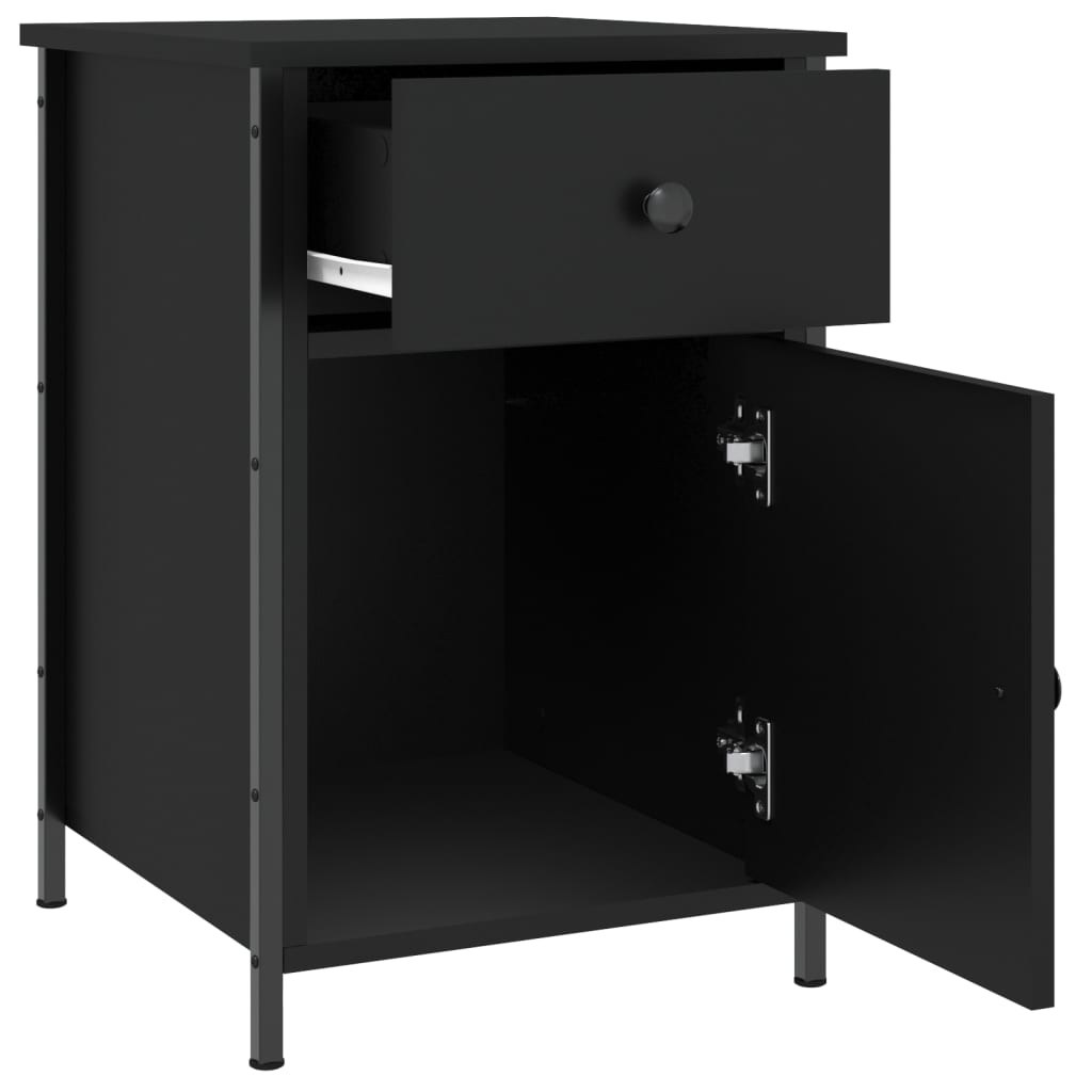 Bedside Cabinet Black 40x42x60 cm Engineered Wood