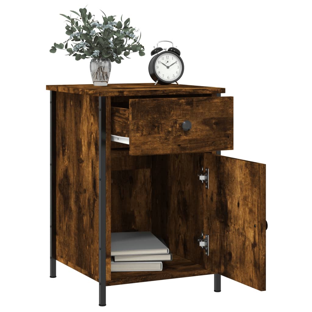 Bedside Cabinets 2 pcs Smoked Oak 40x42x60 cm Engineered Wood