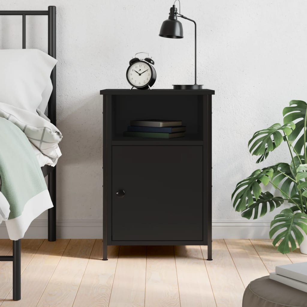 Bedside Cabinet Black 40x42x60 cm Engineered Wood