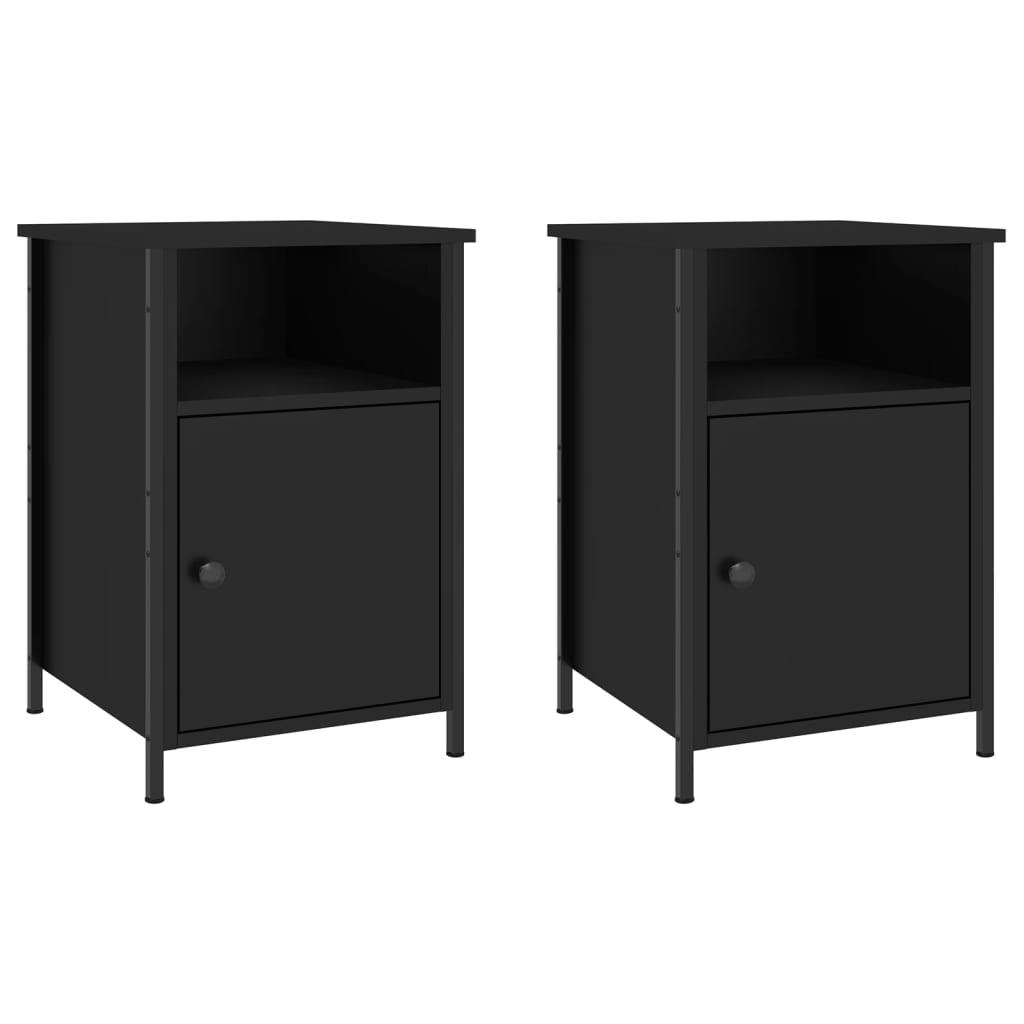 Bedside Cabinets 2 pcs Black 40x42x60 cm Engineered Wood