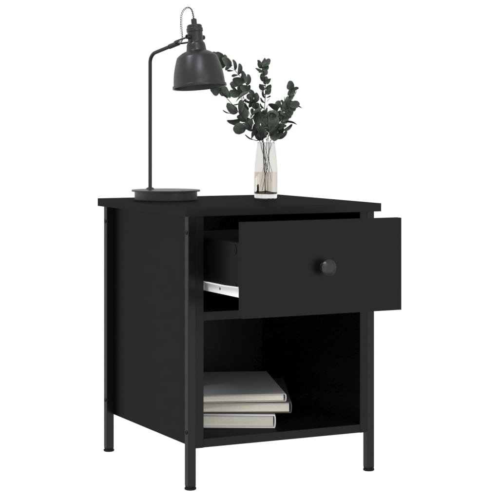 Bedside Cabinets 2 pcs Black 40x42x50 cm Engineered Wood