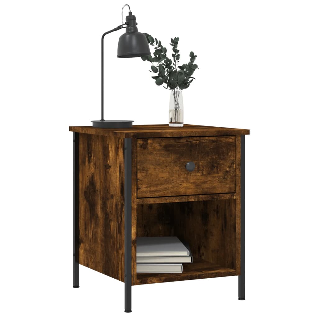 Bedside Cabinets 2 pcs Smoked Oak 40x42x50 cm Engineered Wood